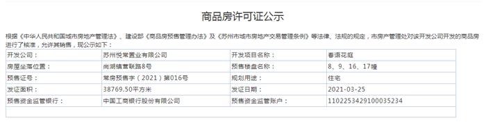 春語花庭8、9、16、17幢2021-03-25通過預(yù)售許可