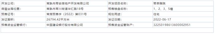 琴萃雅院1、2、3、5、6、7、8、9、10、11幢通過(guò)預(yù)售許可審批